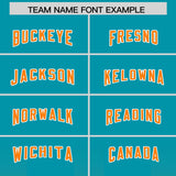 Custom Aqua Orange Vertical Width Stripe Gradient Fashion Personalized Team Football Jersey