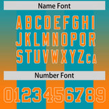 Custom Aqua Orange Vertical Width Stripe Gradient Fashion Personalized Team Football Jersey