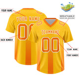 Custom Yellow Orange Vertical Width Stripe Gradient Fashion Personalized Team Football Jersey