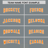 Custom Dark Gray Orange Vertical Width Stripe Gradient Fashion Personalized Team Football Jersey