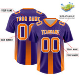 Custom Purple Orange Vertical Width Stripe Gradient Fashion Personalized Team Football Jersey