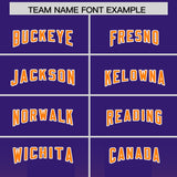 Custom Purple Orange Vertical Width Stripe Gradient Fashion Personalized Team Football Jersey