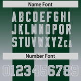 Custom Green Gray Vertical Width Stripe Gradient Fashion Personalized Team Football Jersey