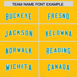 Custom Yellow Aqua Vertical Width Stripe Gradient Fashion Personalized Team Football Jersey