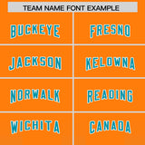 Custom Orange Aqua Vertical Width Stripe Gradient Fashion Personalized Team Football Jersey