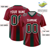 Custom Cardinal Midnight Green Vertical Width Stripe Gradient Fashion Personalized Team Football Jersey