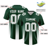 Custom Green White Vertical Width Stripe Gradient Fashion Personalized Team Football Jersey