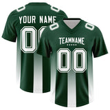 Custom Green White Vertical Width Stripe Gradient Fashion Personalized Team Football Jersey