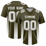 Custom Olive White Vertical Width Stripe Gradient Fashion Personalized Team Football Jersey