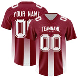 Custom Cardinal White Vertical Width Stripe Gradient Fashion Personalized Team Football Jersey
