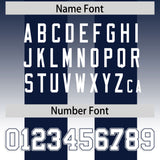 Custom Navy White Vertical Width Stripe Gradient Fashion Personalized Team Football Jersey