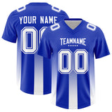 Custom Royal White Vertical Width Stripe Gradient Fashion Personalized Team Football Jersey