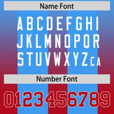 Custom Light Blue Red Vertical Width Stripe Gradient Fashion Personalized Team Football Jersey