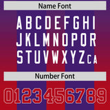 Custom Purple Red Vertical Width Stripe Gradient Fashion Personalized Team Football Jersey