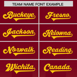 Custom Cardinal Yellow Vertical Width Stripe Gradient Fashion Personalized Team Football Jersey