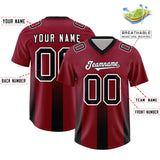 Custom Cardinal Black Vertical Width Stripe Gradient Fashion Personalized Team Football Jersey