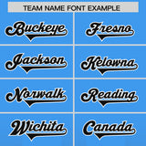 Custom Light Blue Black Vertical Width Stripe Gradient Fashion Personalized Team Football Jersey