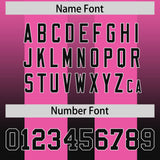Custom Pink Black Vertical Width Stripe Gradient Fashion Personalized Team Football Jersey