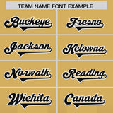 Custom Khaki Black Vertical Width Stripe Gradient Fashion Personalized Team Football Jersey