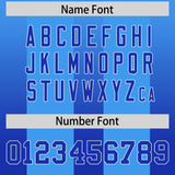 Custom Light Blue Royal Vertical Width Stripe Gradient Fashion Personalized Team Football Jersey