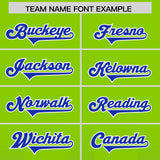 Custom Neon Green Royal Vertical Width Stripe Gradient Fashion Personalized Team Football Jersey