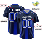 Custom Navy Royal Vertical Width Stripe Gradient Fashion Personalized Team Football Jersey