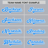 Custom Gray Light Blue Vertical Width Stripe Gradient Fashion Personalized Team Football Jersey