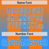 Custom Orange Light Blue Vertical Width Stripe Gradient Fashion Personalized Team Football Jersey