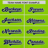 Custom Neon Green Navy Vertical Width Stripe Gradient Fashion Personalized Team Football Jersey