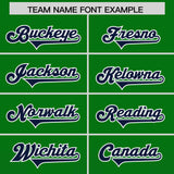 Custom Kelly Green Navy Vertical Width Stripe Gradient Fashion Personalized Team Football Jersey