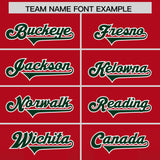 Custom Red Green Vertical Width Stripe Gradient Fashion Personalized Team Football Jersey