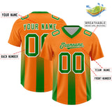 Custom Orange Kelly Green Vertical Width Stripe Gradient Fashion Personalized Team Football Jersey