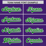 Custom Purple Kelly Green Vertical Width Stripe Gradient Fashion Personalized Team Football Jersey