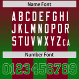 Custom Cardinal Kelly Green Vertical Width Stripe Gradient Fashion Personalized Team Football Jersey