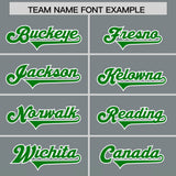 Custom Dark Gray Kelly Green Vertical Width Stripe Gradient Fashion Personalized Team Football Jersey