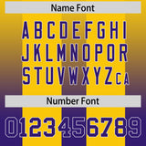 Custom Yellow Purple Vertical Width Stripe Gradient Fashion Personalized Team Football Jersey
