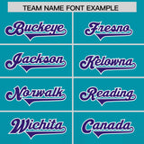 Custom Aqua Purple Vertical Width Stripe Gradient Fashion Personalized Team Football Jersey