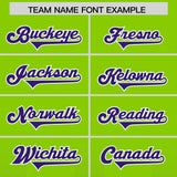 Custom Neon Green Purple Vertical Width Stripe Gradient Fashion Personalized Team Football Jersey