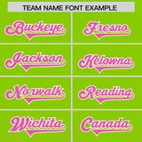 Custom Neon Green Pink Vertical Width Stripe Gradient Fashion Personalized Team Football Jersey