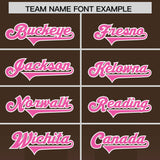 Custom Brown Pink Vertical Width Stripe Gradient Fashion Personalized Team Football Jersey