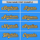 Custom Light Blue Brown Vertical Width Stripe Gradient Fashion Personalized Team Football Jersey