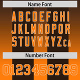 Custom Brown Orange Vertical Width Stripe Gradient Fashion Personalized Team Football Jersey