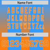 Custom Light Blue Orange Vertical Width Stripe Gradient Fashion Personalized Team Football Jersey