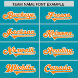 Custom Aqua Orange Vertical Width Stripe Gradient Fashion Personalized Team Football Jersey