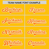 Custom Yellow Orange Vertical Width Stripe Gradient Fashion Personalized Team Football Jersey