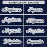 Custom Navy Gray Vertical Width Stripe Gradient Fashion Personalized Team Football Jersey