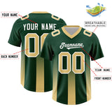 Custom Green Khaki Vertical Width Stripe Gradient Fashion Personalized Team Football Jersey