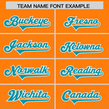 Custom Orange Aqua Vertical Width Stripe Gradient Fashion Personalized Team Football Jersey