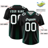Custom Black Midnight Green Vertical Width Stripe Gradient Fashion Personalized Team Football Jersey