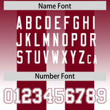 Custom Cardinal White Vertical Width Stripe Gradient Fashion Personalized Team Football Jersey